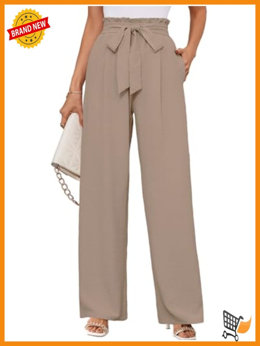 Wide Leg Lounge Pants Lightweight High Waisted Loose Work Trousers Pockets